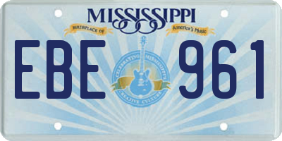MS license plate EBE961