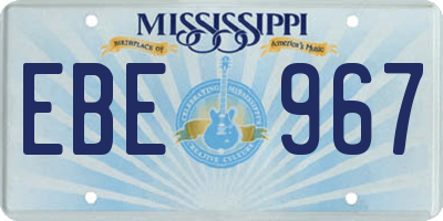 MS license plate EBE967