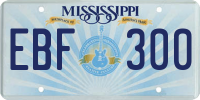 MS license plate EBF300
