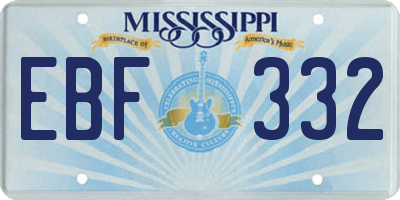 MS license plate EBF332