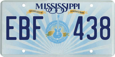 MS license plate EBF438