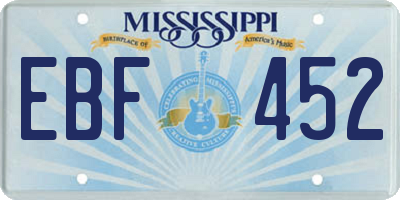 MS license plate EBF452