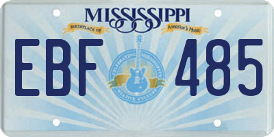 MS license plate EBF485
