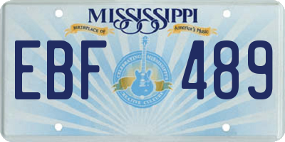 MS license plate EBF489