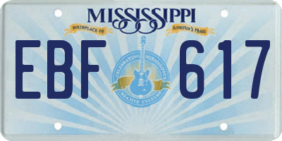 MS license plate EBF617