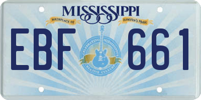 MS license plate EBF661