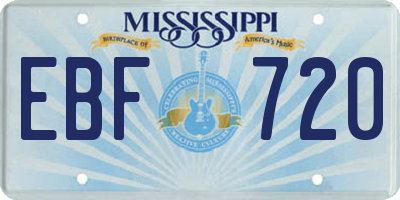MS license plate EBF720