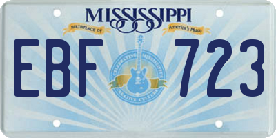 MS license plate EBF723