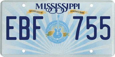 MS license plate EBF755