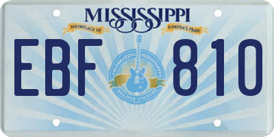 MS license plate EBF810
