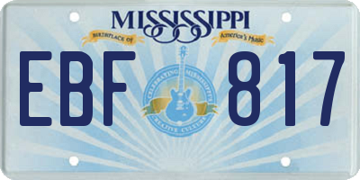 MS license plate EBF817