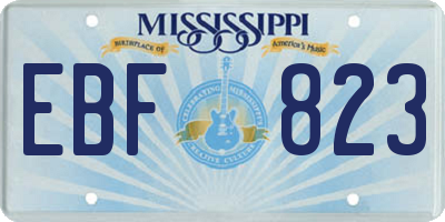 MS license plate EBF823