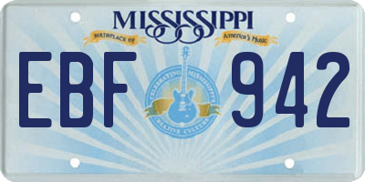 MS license plate EBF942