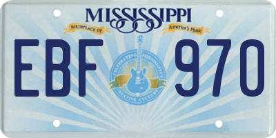 MS license plate EBF970