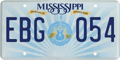 MS license plate EBG054