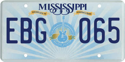 MS license plate EBG065