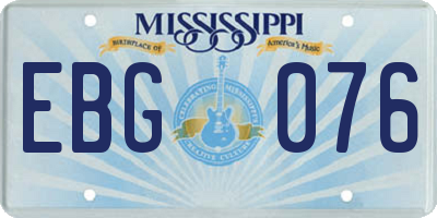 MS license plate EBG076
