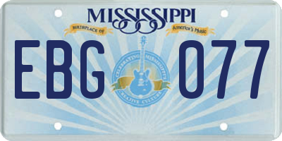 MS license plate EBG077