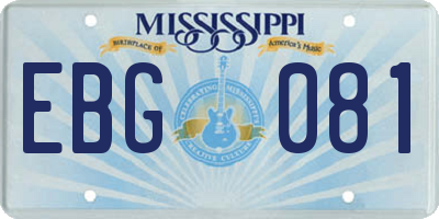 MS license plate EBG081
