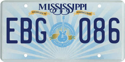 MS license plate EBG086