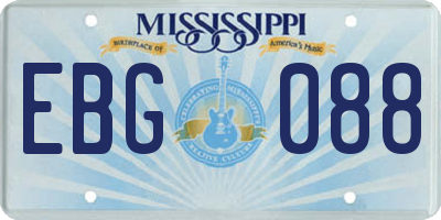 MS license plate EBG088