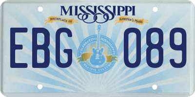 MS license plate EBG089
