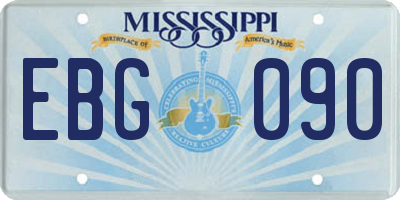MS license plate EBG090