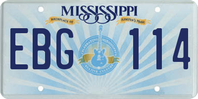 MS license plate EBG114