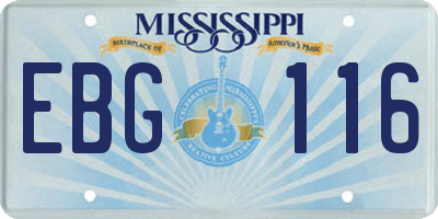 MS license plate EBG116