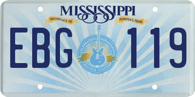 MS license plate EBG119