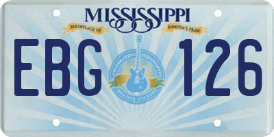 MS license plate EBG126
