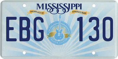 MS license plate EBG130