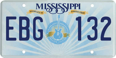 MS license plate EBG132