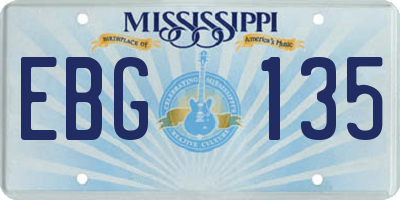 MS license plate EBG135