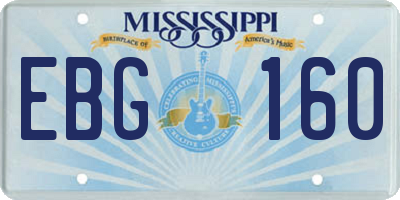 MS license plate EBG160