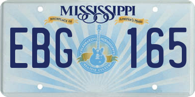 MS license plate EBG165