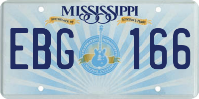 MS license plate EBG166