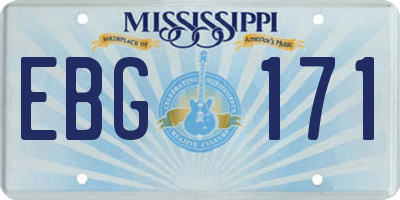 MS license plate EBG171