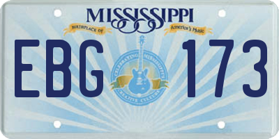 MS license plate EBG173