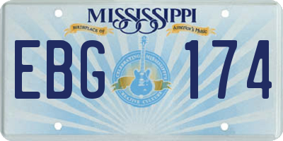 MS license plate EBG174