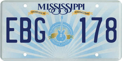 MS license plate EBG178