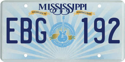 MS license plate EBG192