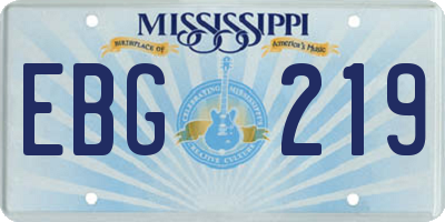 MS license plate EBG219