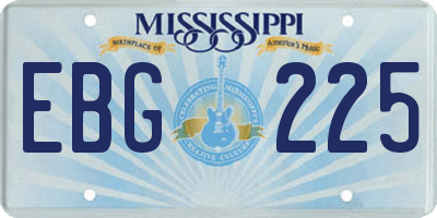 MS license plate EBG225