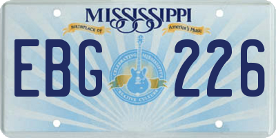 MS license plate EBG226