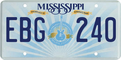 MS license plate EBG240