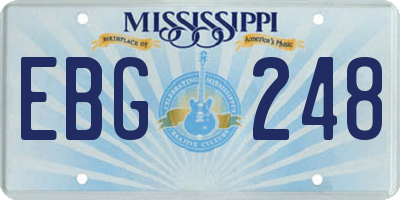 MS license plate EBG248
