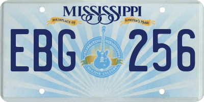 MS license plate EBG256