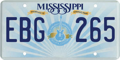 MS license plate EBG265