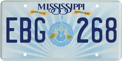 MS license plate EBG268